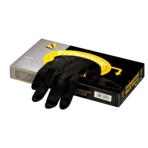 Comair sorte pulverfri latexhandsker L - 20 stk.